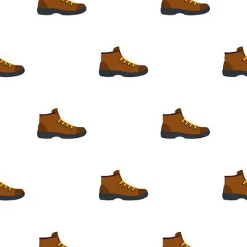 Hiking boot pattern flat Stock Illustration