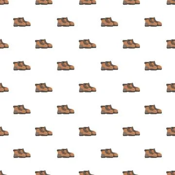 Hiking boot seamless pattern repeating footwear design Illustrazione stock