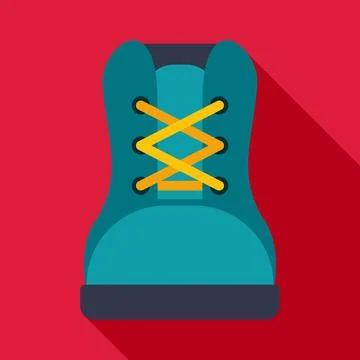 Hiking boot vector icon with yellow laces イラスト素材