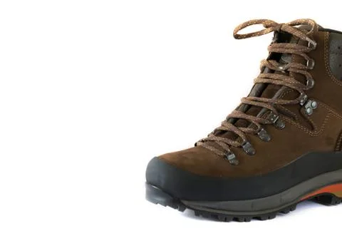 Hiking boot on a white paper Stock Photos