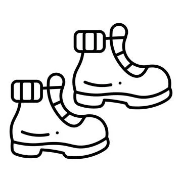 Hiking Boots Line Icon Stock Illustration