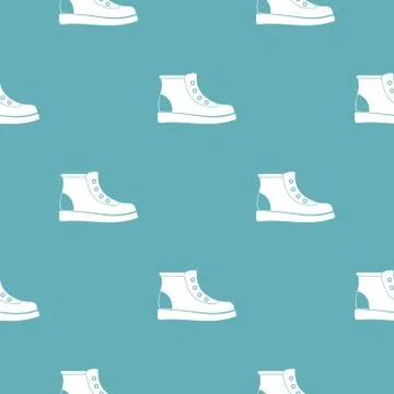 Hiking boots pattern vector seamless Stock Illustration