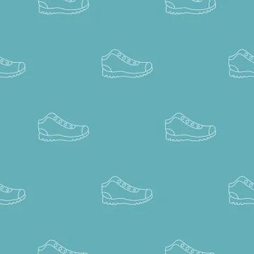 Hiking boots pattern vector seamless Stock Illustration