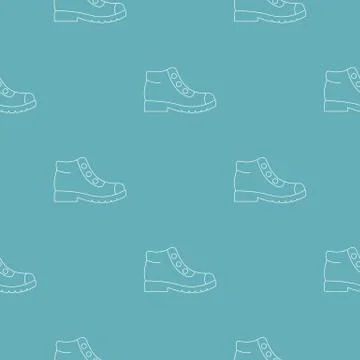 Hiking boots pattern vector seamless Stock Illustration