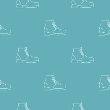Hiking boots pattern vector seamless Stock Illustration