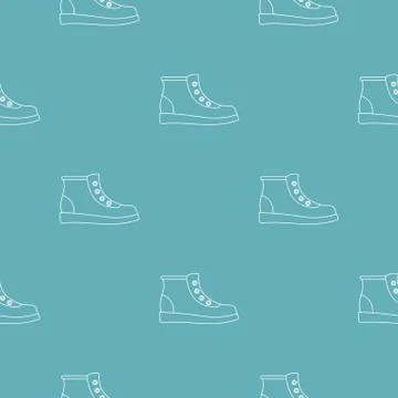 Hiking boots pattern vector seamless Stock Illustration