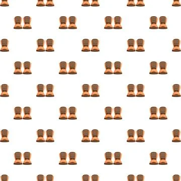 Hiking boots seamless pattern on white background イラスト素材