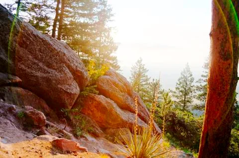 Hiking in Boulder Stock Photos