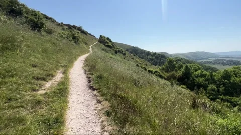 Hiking Brighton Devil's Dyke Trail View Stock Footage 313173058