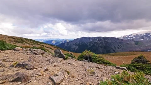 Hiking the Burroughs Mountain Trail in Mount Rainier National Park, Washington S Stock Footage 332088009