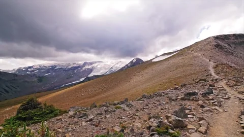 Hiking the Burroughs Mountain Trail in Mount Rainier National Park, Washington S 스톡 동영상 332088040