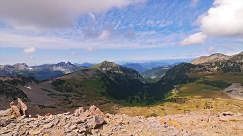 Hiking the Burroughs Mountain Trail in Mount Rainier National Park Stock Footage 332088075
