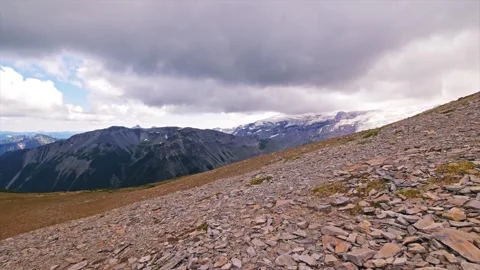 Hiking the Burroughs Mountain Trail in Mount Rainier National Park, Washington S Stock Footage 332088098