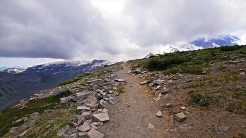 Hiking the Burroughs Mountain Trail in Mount Rainier National Park with Views of Video stock 332088138