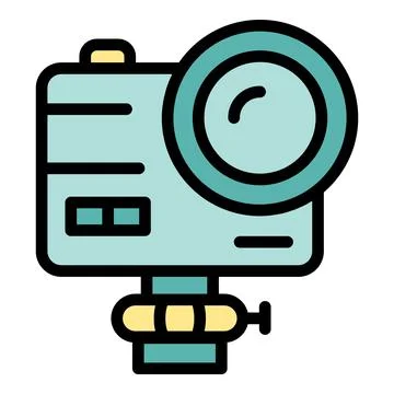 Hiking camera icon vector flat イラスト素材