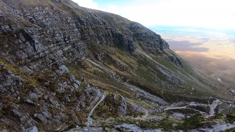 Hiking on a cliffs edge Stock Footage 118775336