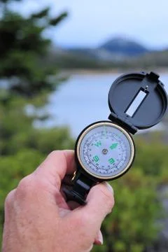 Hiking compass Stock Photos