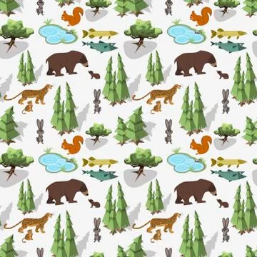 Hiking composition in isometric elments Stock Illustration