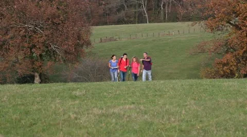 Hiking in countryside Stock Footage 14832498
