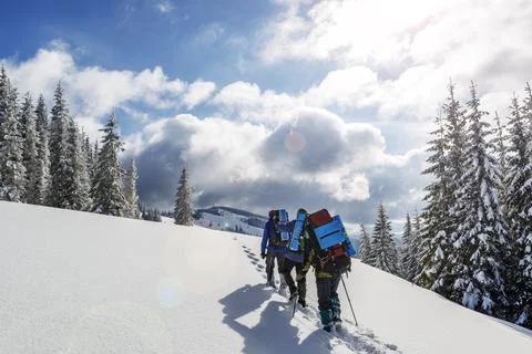 Hiking deep in the mountains 스톡 사진