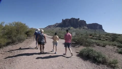 Hiking in the desert Stock Footage 272809170