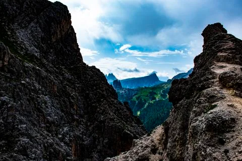 Hiking in the dolomites nine Stock Photos