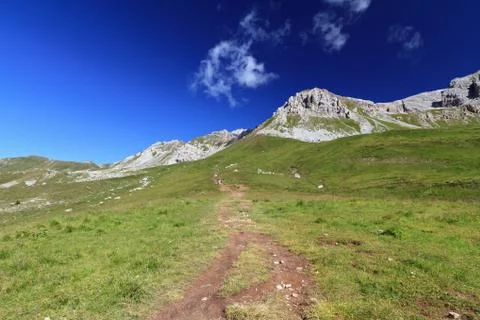 Hiking in Dolomites Stock Photos