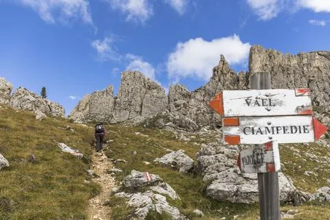 Hiking in the Dolomites Stock Photos