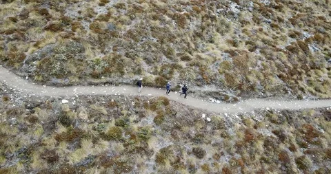 Hiking Drone Shot #1 Stock Footage 111423002
