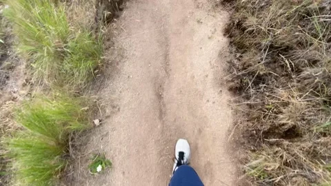 Hiking up eroded dirt path in Boise's Ridge-to-Rivers foothills trails Vídeos de archivo 132286302