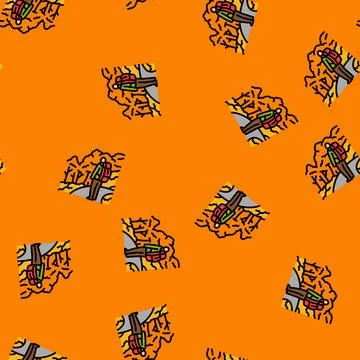 Hiking fall foliage autumn vector seamless pattern Illustrazione stock