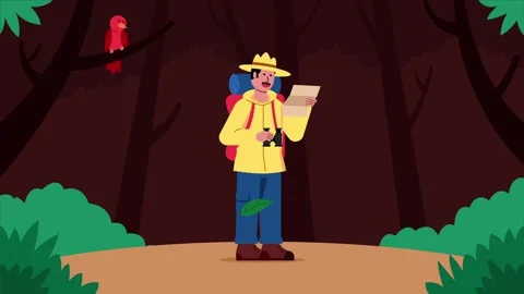 Hiking In The Forest Stock Footage 326531601