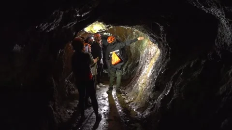 Hiking Group Observing Geological Features - 24 Stock Footage 308401629