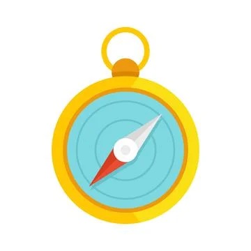 Hiking hand compass icon flat isolated vector Illustrazione stock