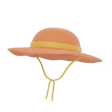 Hiking hat isolated on light background,Camping equipment,summer camp concept Stock Illustration