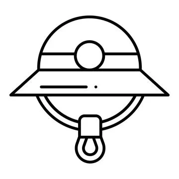 Hiking Hat Line Icon Stock Illustration
