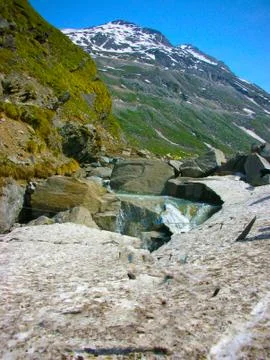 Hiking in himalayan range Stock Photos