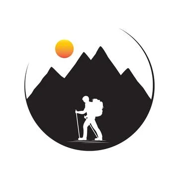Hiking hobby logo Stock Illustration