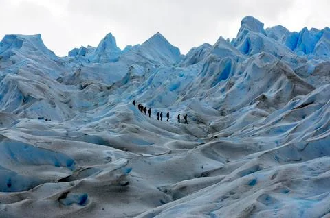 Hiking on ice Stock-Fotos