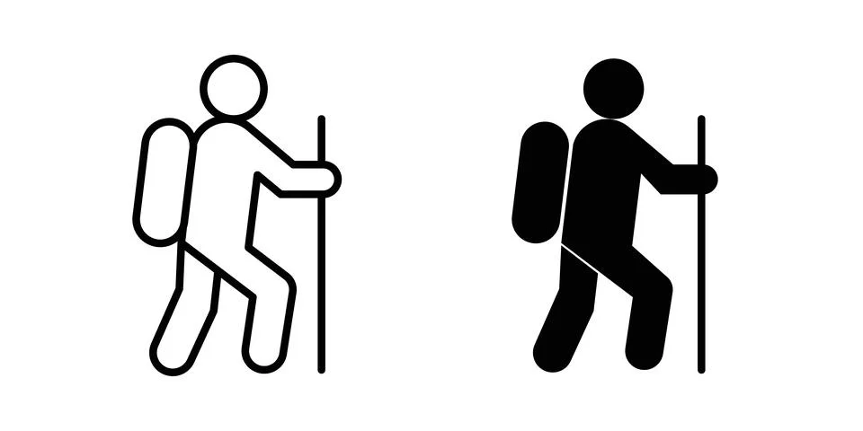 Hiking icon vector editable eps10 Stock Illustration