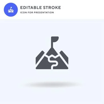 Hiking icon vector, filled flat sign, solid pictogram isolated on white, logo 스톡 일러스트
