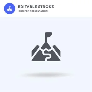 Hiking icon vector, filled flat sign, solid pictogram isolated on white, logo Illustrazione stock