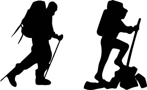 Hiking icon on white background Stock Illustration
