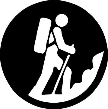 Hiking icon on white background Stock Illustration