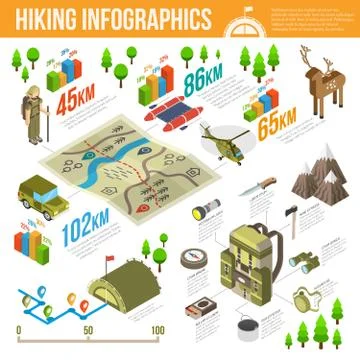 Hiking Infographics Set イラスト素材