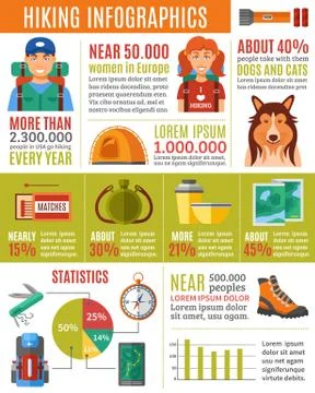 Hiking infographics set イラスト素材