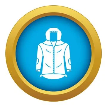 Hiking jacket icon blue vector isolated Illustrazione stock