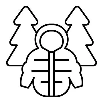 Hiking Jacket Line Icon Stock Illustration