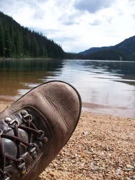 Hiking by the Lake Stock Photos