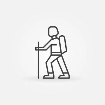 Hiking linear icon Stock Illustration
